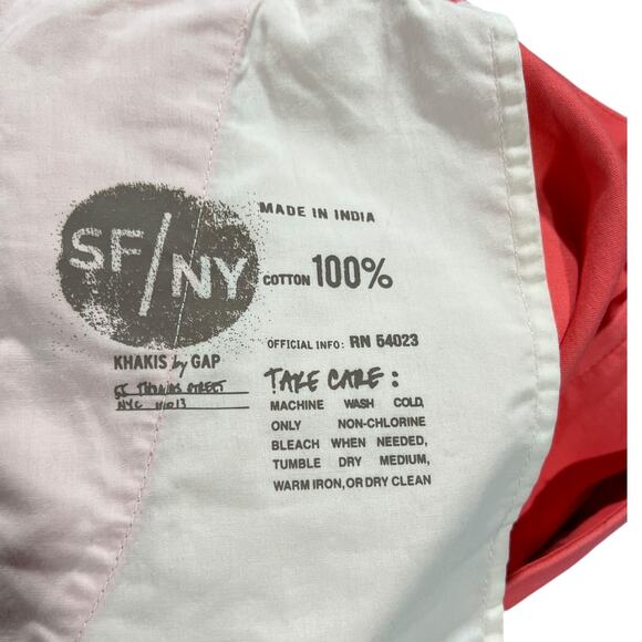 Gap Khakis Boyfriend Roll Up Shorts Size 16 Coral Pink NWT - Picture 4 of 6